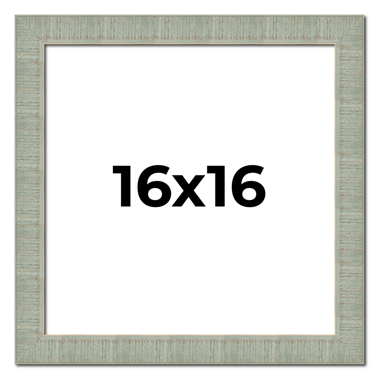 Square Sculpted Blue Picture Frame - UV Acrylic, Foam Board Backing, Hanging Hardware